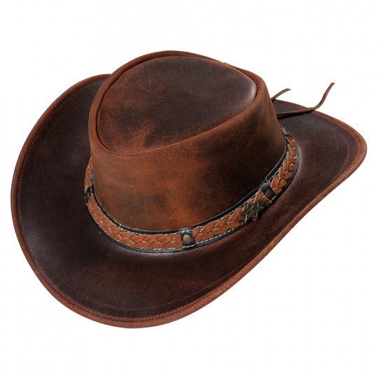 kožený westernový klobouk BUTCH